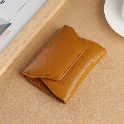 japanese coin purse cowhide multi functional small leather card holder