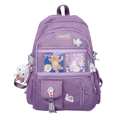 large capacity college style junior high school college student schoolbag