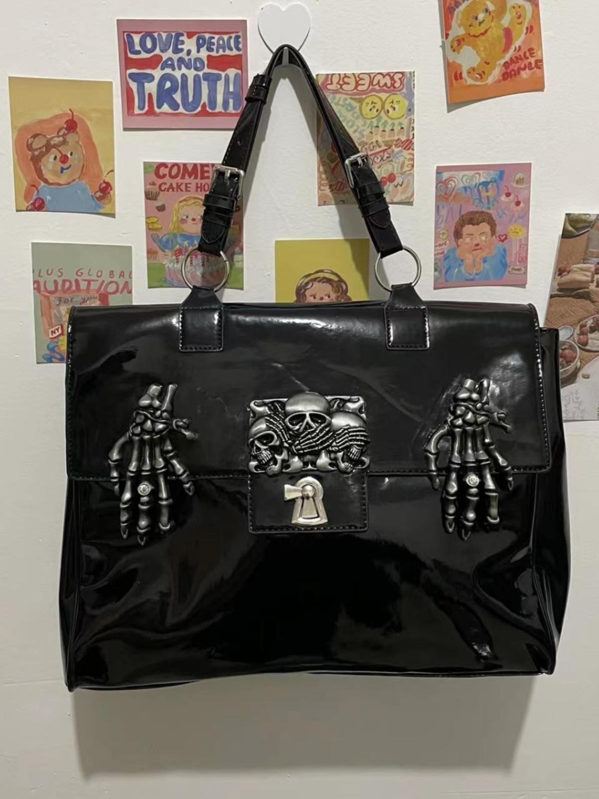 original hot girl patent leather large capacity special interest design handbag