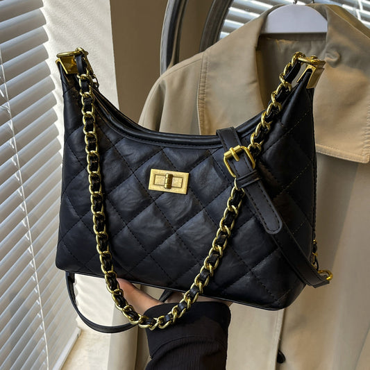 new popular all matching crossbody high grade one shoulder rhombus thread bag