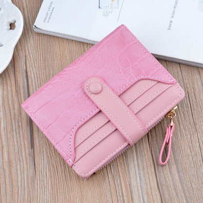 fashion zipper hasp leather wallet card holder