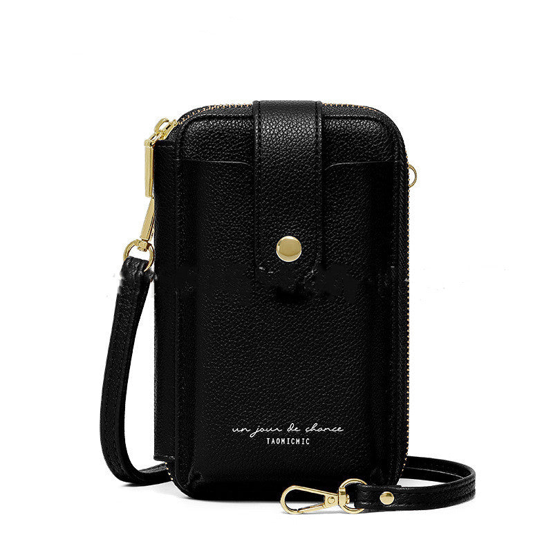 korean style advanced simple large capacity vertical creative mobile phone bag womens pu purse