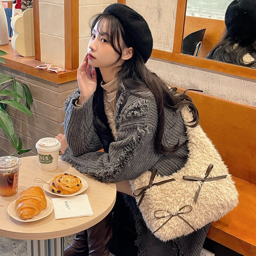 womens cute plush messenger bag