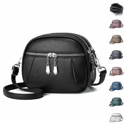 solid color small round bag fashion multi pocket large capacity shoulder crossbody bags for women handbags