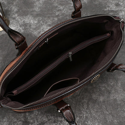 hand rubbed three dimensional relief retro female bag