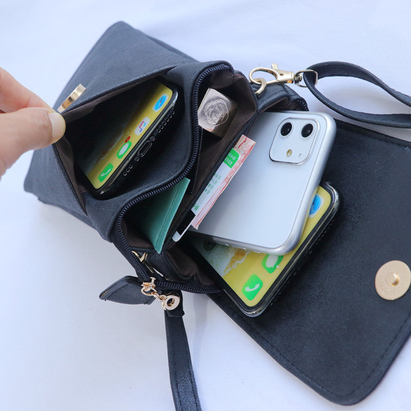 retro mini multi compartment mobile phone shoulder messenger bag