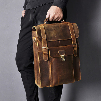 leather backpack men