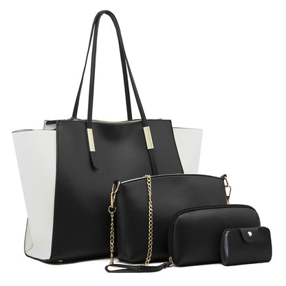 womens solid color four piece bag