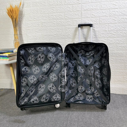 skull scratch resistant frosted trolley case