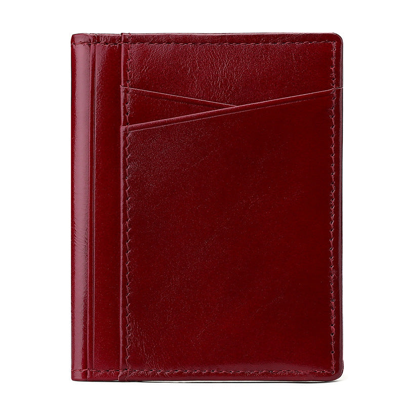 multi card slot rfid real cowhide bank card holder id holder