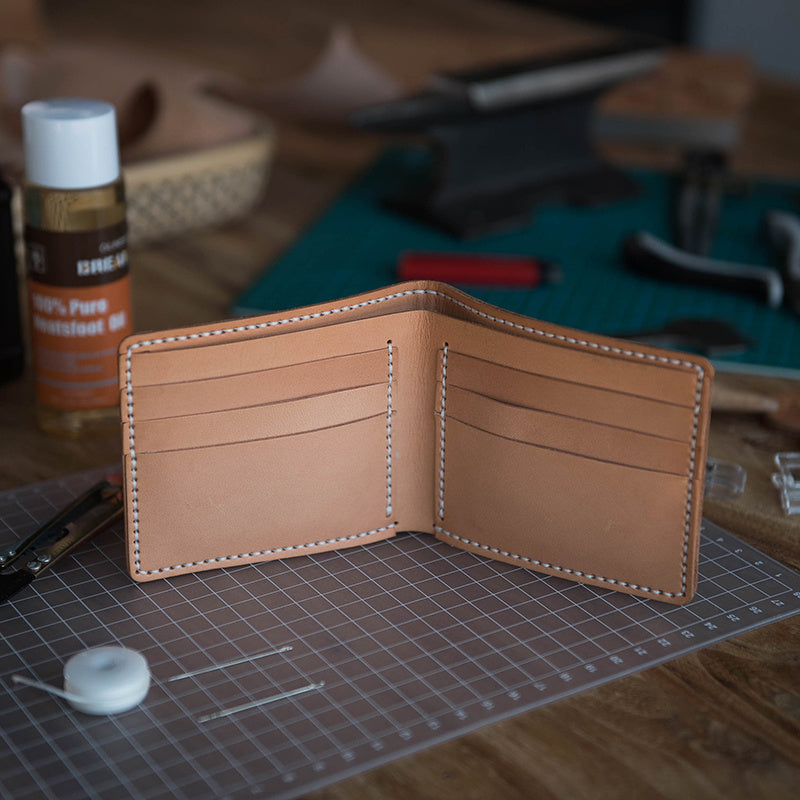 vintage diy waxed leather horizontal wallet