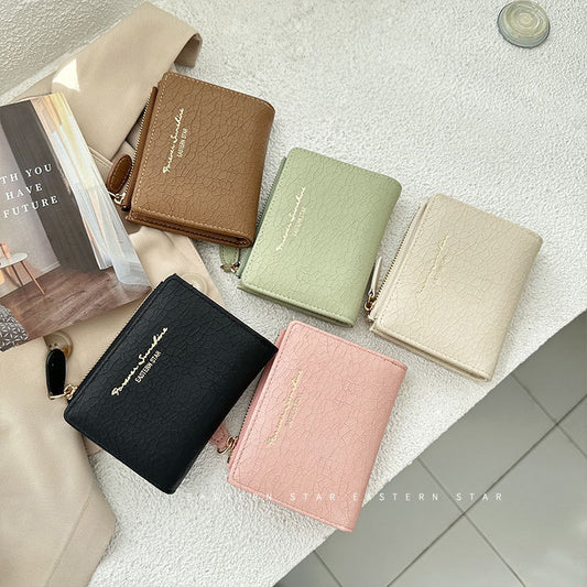 womens korean style retro folding wallet