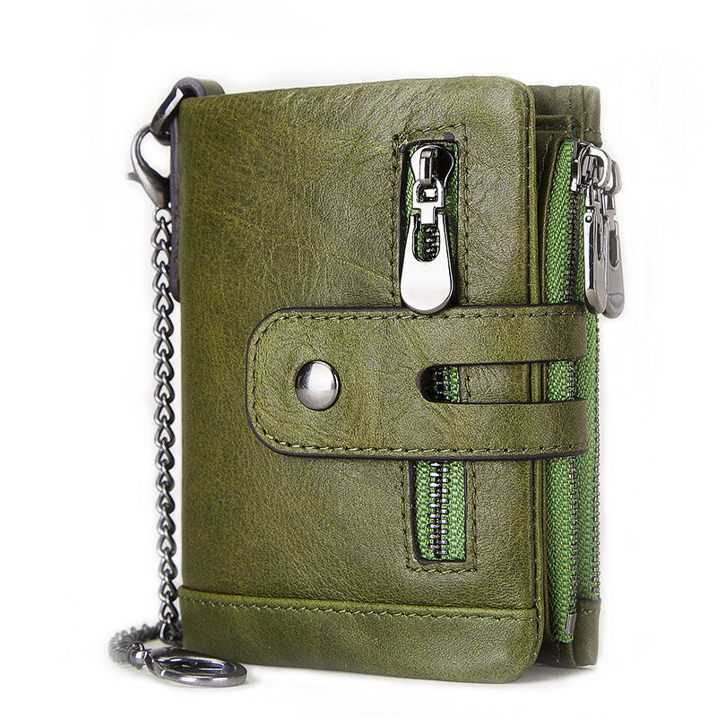 large capacity snap back zipper wallet