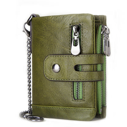 large capacity snap back zipper wallet