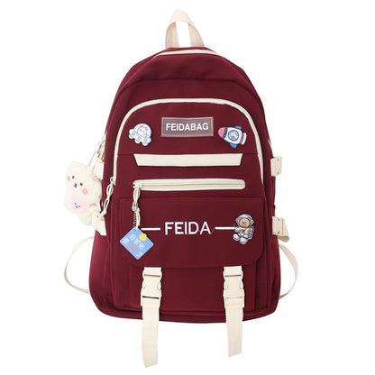 Elegant Mori Leisure Backpack Large Capacity Early High School Student Schoolbag