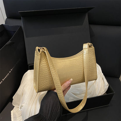French-style Minimalist Textured Fashionable Tote And Shoulder Bag