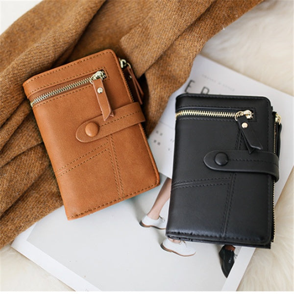 zipper buckle 2 fold clutch