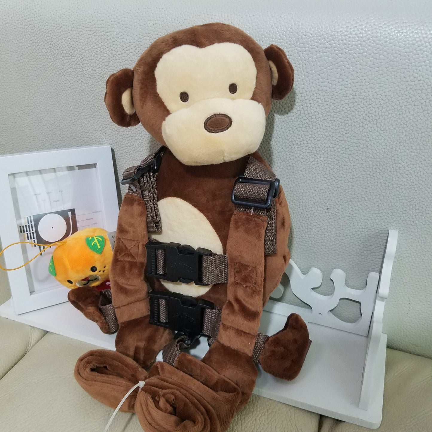 new monkey against lost knapsack cartoon childrens book bag baby safety step belt toy plush bag