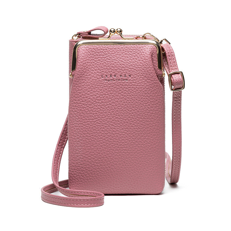 fashion-lychee-pattern-solid-color-diagonal-shoulder-bag