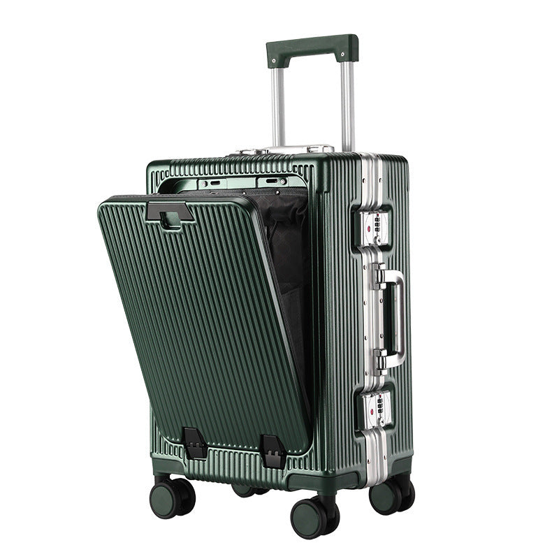 trolley aluminum frame large capacity front opening luggage