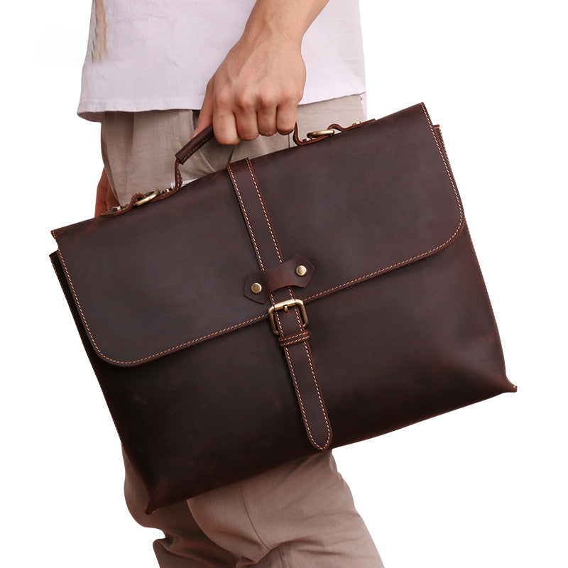 leather mens briefcase