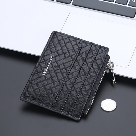 mens small card bag euro american plaid fashion clip