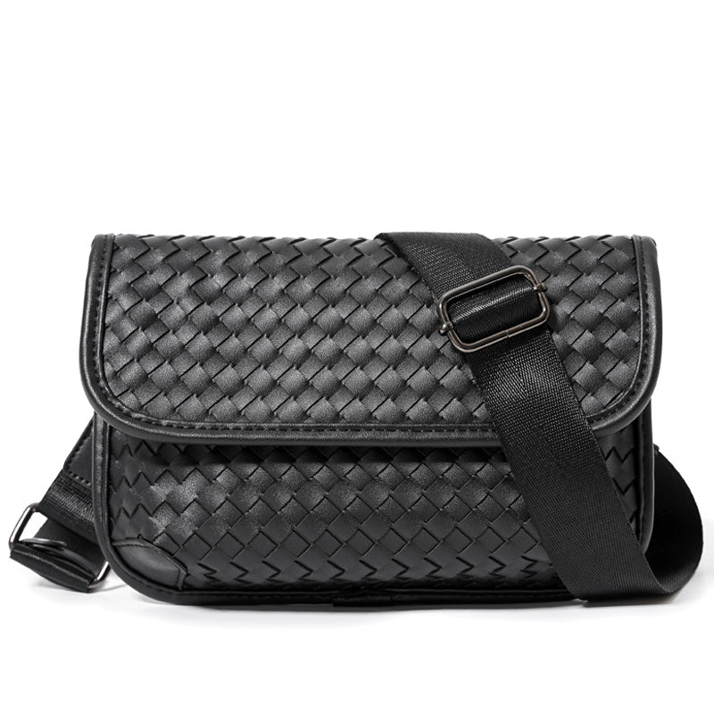 fashion leather check pattern shoulder bag street