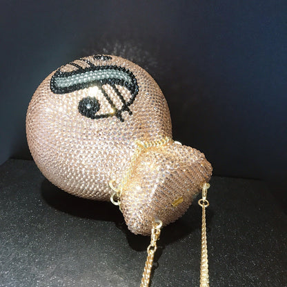 pocket handmade diamond party crystal clutch chain bag