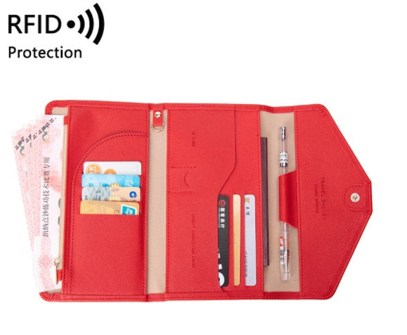 rfid multi function air ticket certificate bag male and female passport holder