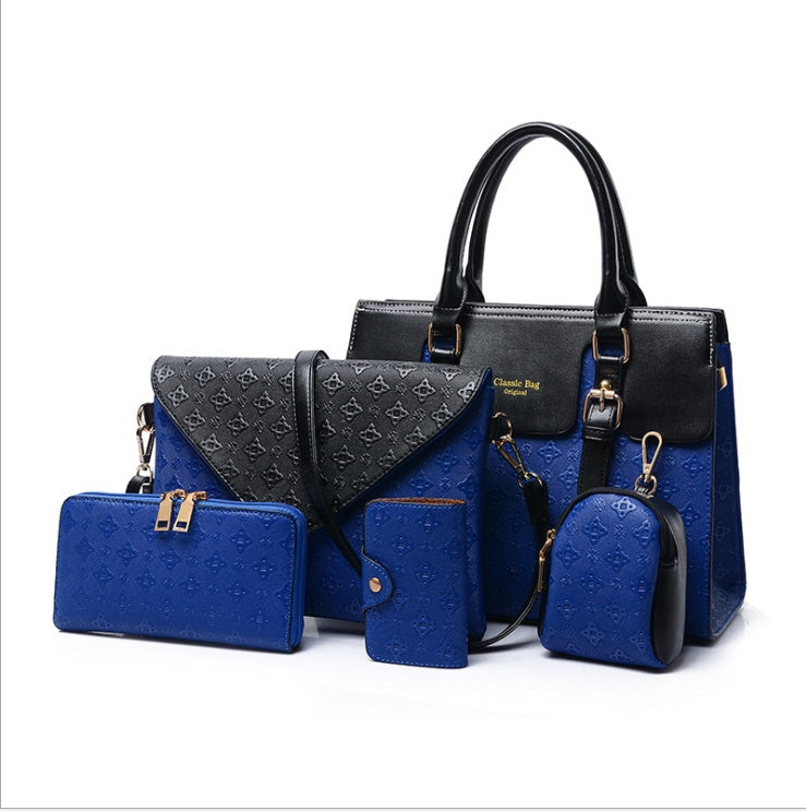 a set of luxury leather handbags black