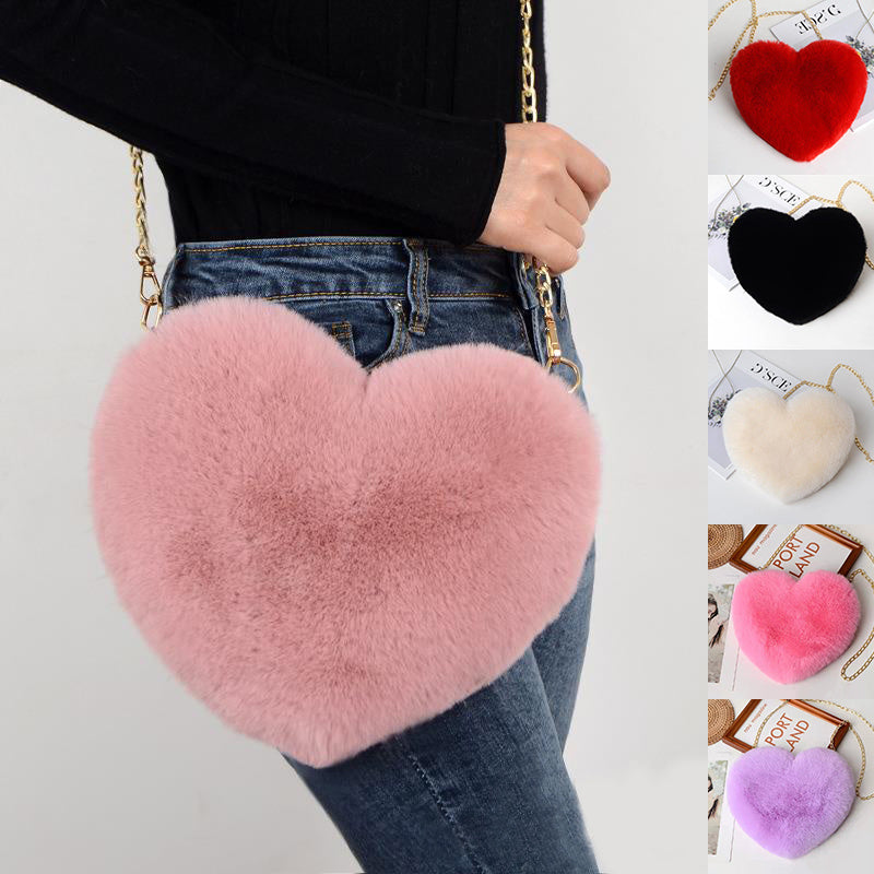 love bags for women plush chain shoulder bags valentines day party bag