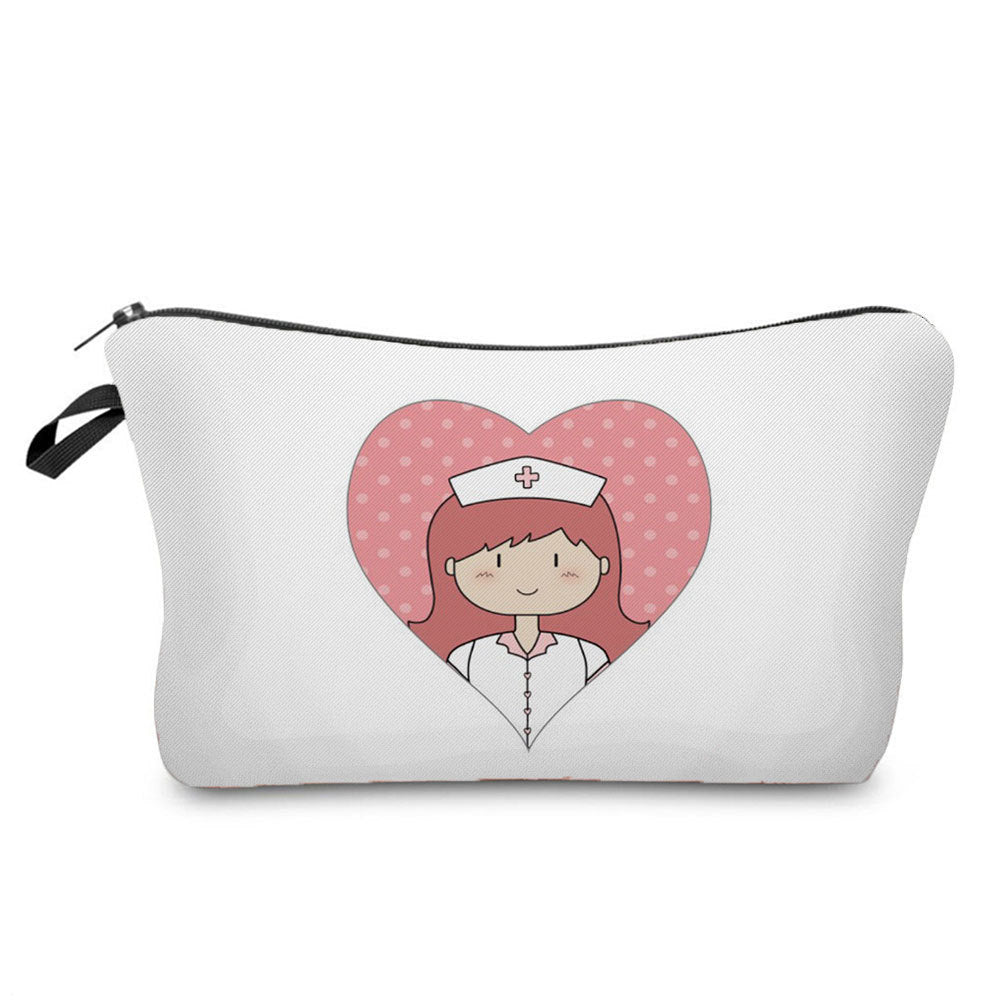 angel nurse printed makeup storage bag