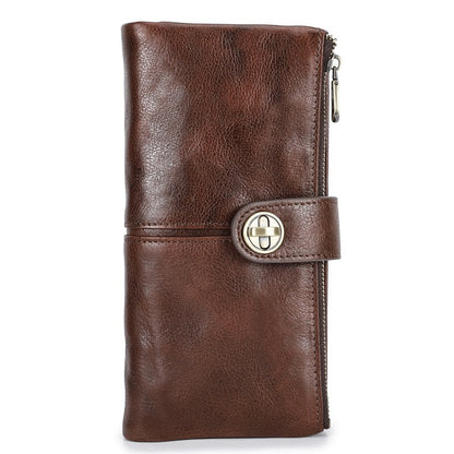 long buckle cowhide wallet