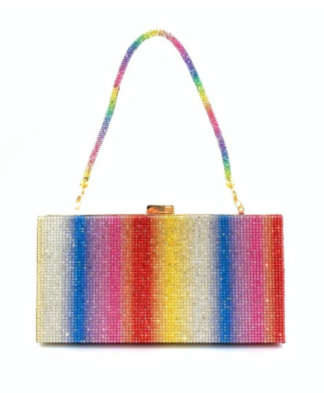 hot diamond rainbow bag womens dinner handheld bag