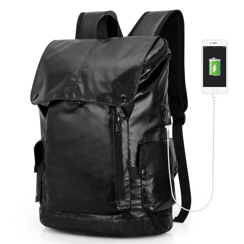 casual backpack male retro simple student schoolbag