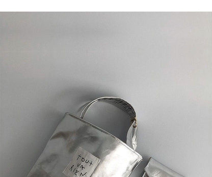 silver label bucket bag simple casual small handbag