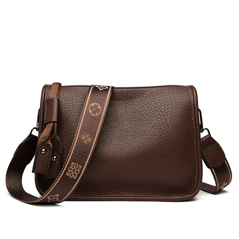 fashionable all match portable exquisite retro soft leather shoulder messenger bag