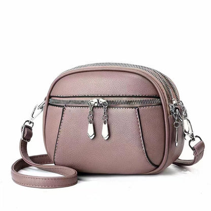 solid color small round bag fashion multi pocket large capacity shoulder crossbody bags for women handbags