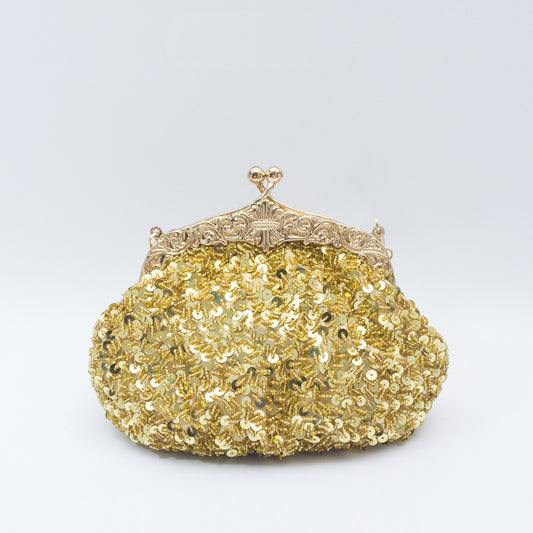 retro handmade bead embroidery sequin dinner bag