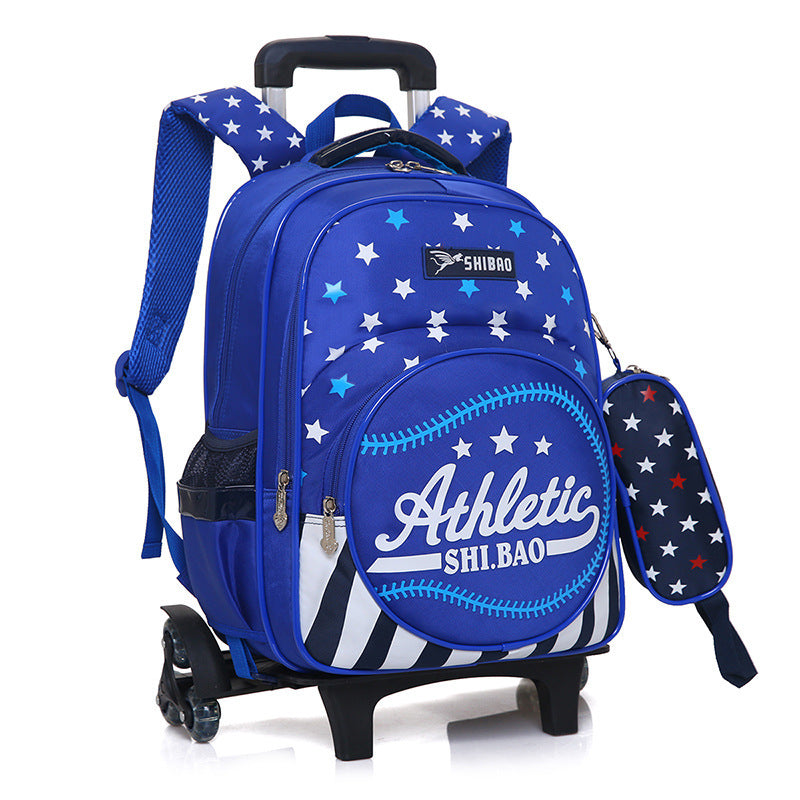 waterproof childrens three wheeled trolley school bag