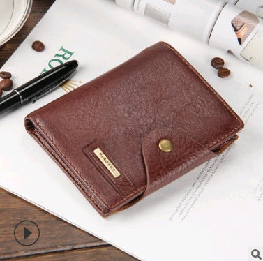 european and american casual mens wallet multi function short wallet