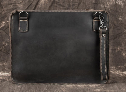 mens business leather shoulder bag