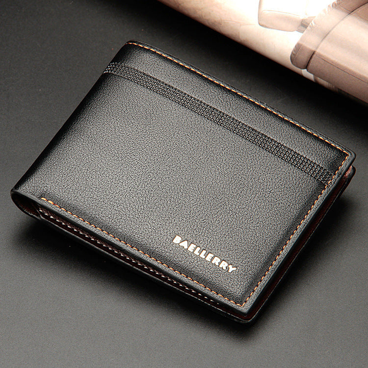 mens wallet business casual short pu wallet cross