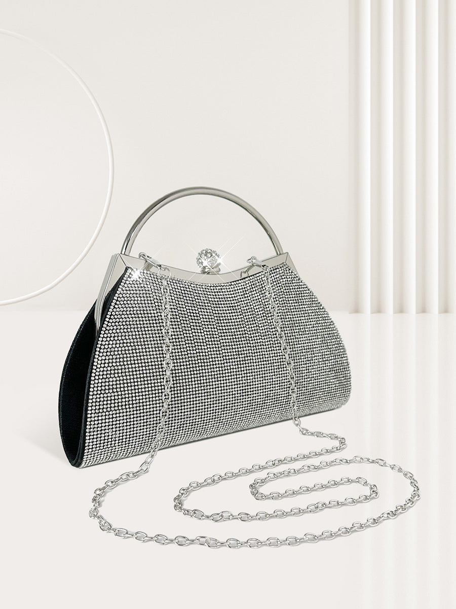 fashion personality diamond stud portable womens bag