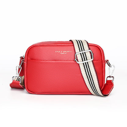 fashion simple shoulder messenger bag top layer cowhide small square bag
