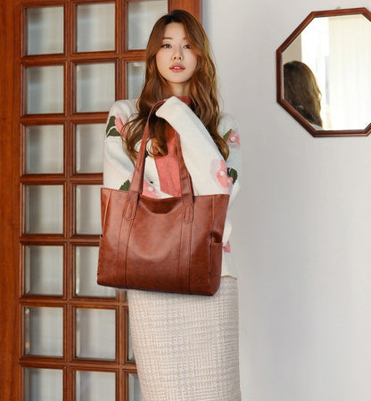 retro large capacity womens shoulder bag