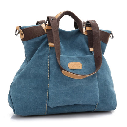 vintage casual canvas bag student handbag