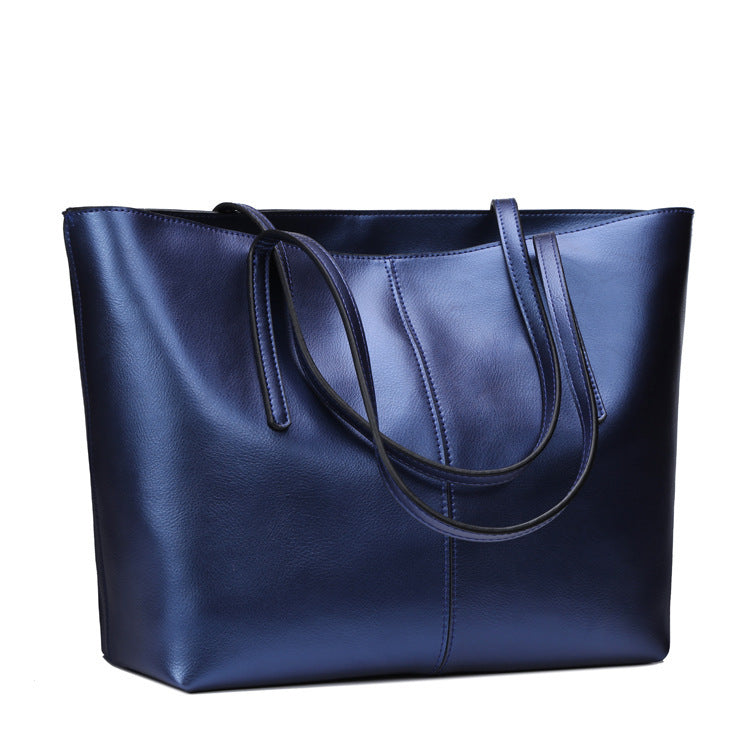 new leather bag bag leather fashion all match simple single shoulder bag shopping bag bag capacity