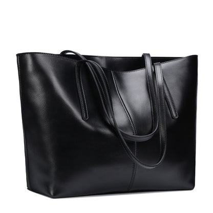 new leather bag bag leather fashion all match simple single shoulder bag shopping bag bag capacity