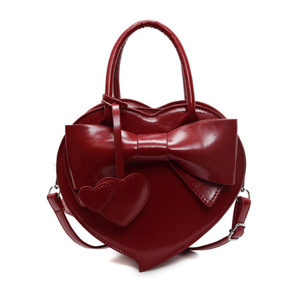 bow heart bag fashion portable shoulder messenger bag